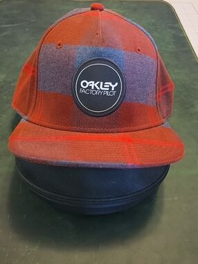 Oakley Red Plaid Factory Pilot Snapback Hat